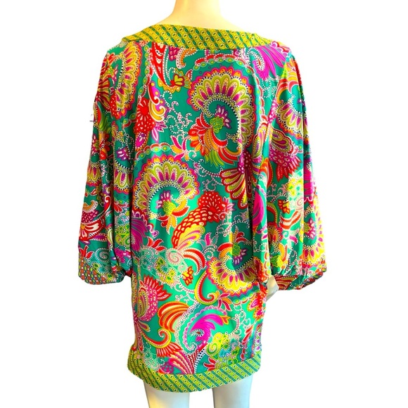Trina Turk Folkloric Festival  Kaftan Tunic Swim Cover size small. - Picture 3 of 8